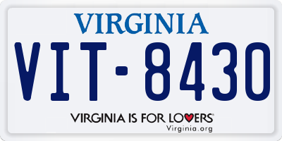 VA license plate VIT8430