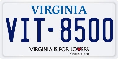 VA license plate VIT8500
