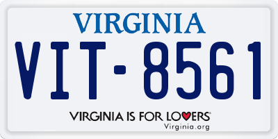 VA license plate VIT8561