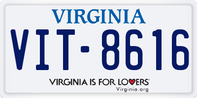 VA license plate VIT8616