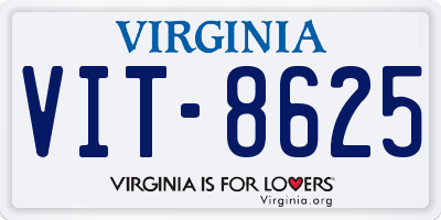 VA license plate VIT8625