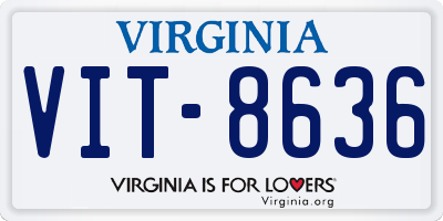 VA license plate VIT8636