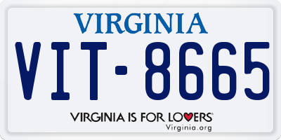 VA license plate VIT8665