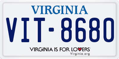 VA license plate VIT8680