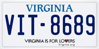 VA license plate VIT8689