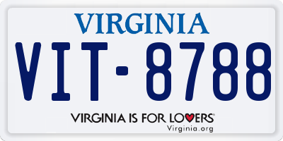 VA license plate VIT8788