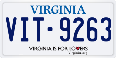 VA license plate VIT9263