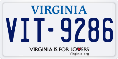 VA license plate VIT9286
