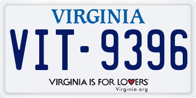 VA license plate VIT9396