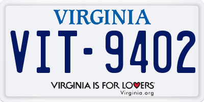 VA license plate VIT9402