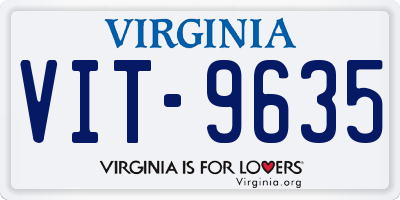 VA license plate VIT9635