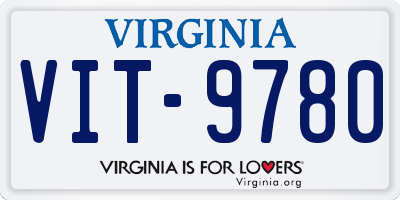 VA license plate VIT9780