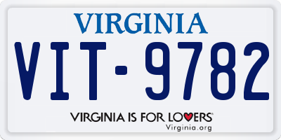 VA license plate VIT9782