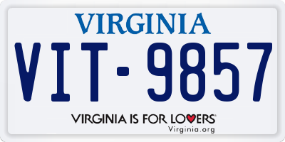 VA license plate VIT9857