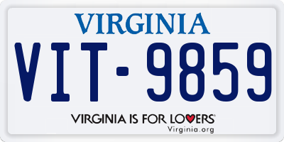 VA license plate VIT9859