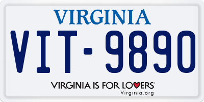 VA license plate VIT9890