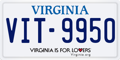 VA license plate VIT9950