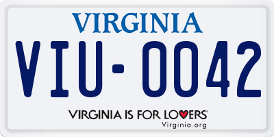 VA license plate VIU0042