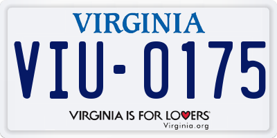 VA license plate VIU0175
