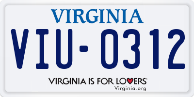 VA license plate VIU0312