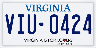 VA license plate VIU0424