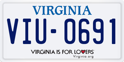 VA license plate VIU0691