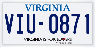 VA license plate VIU0871
