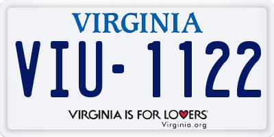 VA license plate VIU1122