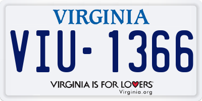 VA license plate VIU1366