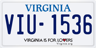 VA license plate VIU1536