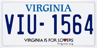 VA license plate VIU1564