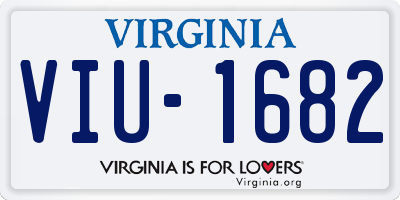 VA license plate VIU1682