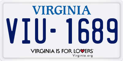 VA license plate VIU1689