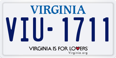 VA license plate VIU1711