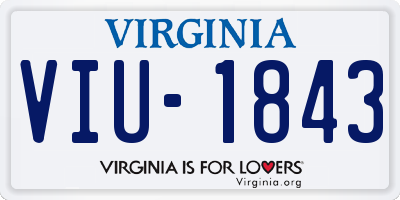 VA license plate VIU1843