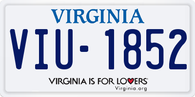 VA license plate VIU1852
