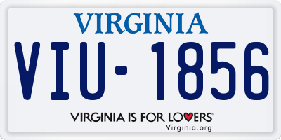 VA license plate VIU1856