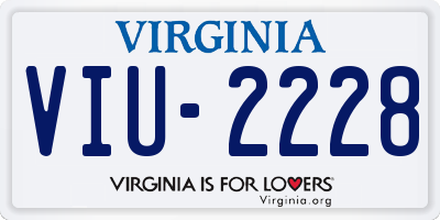 VA license plate VIU2228