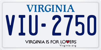 VA license plate VIU2750