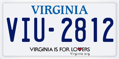 VA license plate VIU2812
