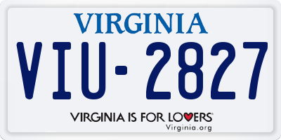 VA license plate VIU2827