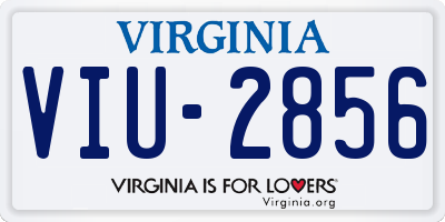 VA license plate VIU2856