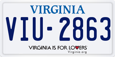 VA license plate VIU2863