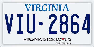 VA license plate VIU2864