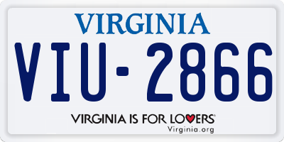 VA license plate VIU2866
