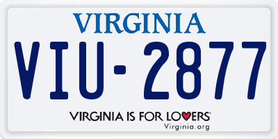 VA license plate VIU2877