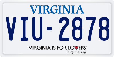 VA license plate VIU2878