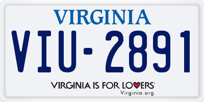 VA license plate VIU2891
