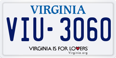 VA license plate VIU3060