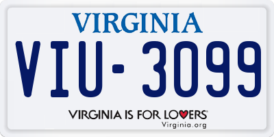 VA license plate VIU3099